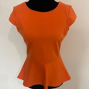 Jayce Orange Peplum Top – Size S